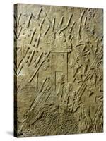 Assyrians Conquering Lachish in 701 BC, Relief from Sennacherib's Palace in Nineveh, Iraq-null-Stretched Canvas