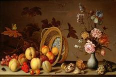 Apples, Cherries, Grapes, Plums and a Vase of Flowers-Ast-Stretched Canvas