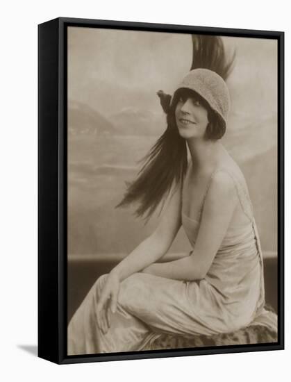 Asta Nielsen Danish Actress of Stage and Screen Wearing a Cloche Hat with an Enormous Feather-null-Framed Stretched Canvas