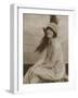 Asta Nielsen Danish Actress of Stage and Screen Wearing a Cloche Hat with an Enormous Feather-null-Framed Photographic Print