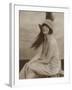 Asta Nielsen Danish Actress of Stage and Screen Wearing a Cloche Hat with an Enormous Feather-null-Framed Photographic Print