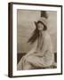 Asta Nielsen Danish Actress of Stage and Screen Wearing a Cloche Hat with an Enormous Feather-null-Framed Photographic Print