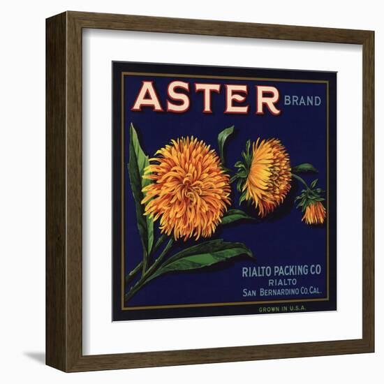 Aster Brand - San Bernardino, California - Citrus Crate Label-Lantern Press-Framed Art Print