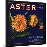 Aster Brand - San Bernardino, California - Citrus Crate Label-Lantern Press-Mounted Art Print