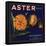 Aster Brand - San Bernardino, California - Citrus Crate Label-Lantern Press-Framed Stretched Canvas