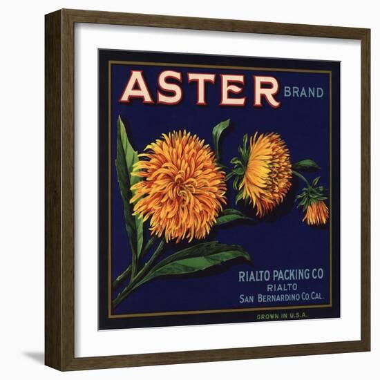 Aster Brand - San Bernardino, California - Citrus Crate Label-Lantern Press-Framed Art Print