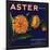 Aster Brand - San Bernardino, California - Citrus Crate Label-Lantern Press-Mounted Art Print