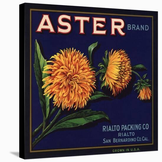 Aster Brand - San Bernardino, California - Citrus Crate Label-Lantern Press-Stretched Canvas