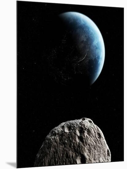 Asteroid Approaching Earth, Artwork-null-Mounted Photographic Print