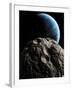 Asteroid Approaching Earth, Artwork-null-Framed Premium Photographic Print