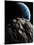 Asteroid Approaching Earth, Artwork-null-Mounted Premium Photographic Print