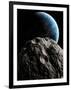 Asteroid Approaching Earth, Artwork-null-Framed Photographic Print