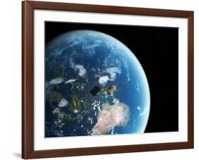 Asteroid Approaching Earth, Artwork-null-Framed Photographic Print