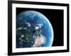 Asteroid Approaching Earth, Artwork-null-Framed Photographic Print