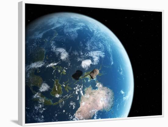 Asteroid Approaching Earth, Artwork-null-Framed Photographic Print