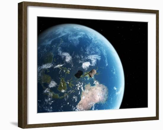 Asteroid Approaching Earth, Artwork-null-Framed Photographic Print