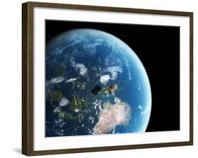 Asteroid Approaching Earth, Artwork-null-Framed Photographic Print