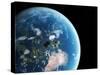 Asteroid Approaching Earth, Artwork-null-Stretched Canvas