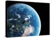 Asteroid Approaching Earth, Artwork-null-Stretched Canvas