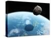 Asteroid Approaching Earth, Artwork-null-Stretched Canvas