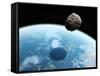 Asteroid Approaching Earth, Artwork-null-Framed Stretched Canvas