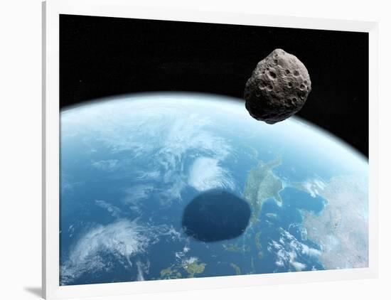 Asteroid Approaching Earth, Artwork-null-Framed Photographic Print