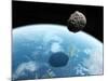 Asteroid Approaching Earth, Artwork-null-Mounted Photographic Print