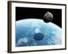 Asteroid Approaching Earth, Artwork-null-Framed Photographic Print