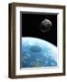 Asteroid Approaching Earth, Artwork-null-Framed Premium Photographic Print