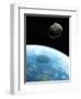 Asteroid Approaching Earth, Artwork-null-Framed Photographic Print