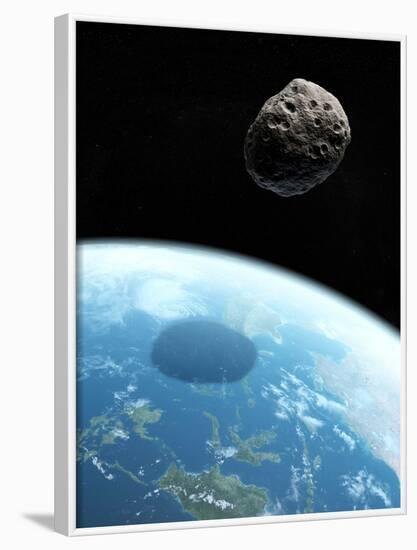 Asteroid Approaching Earth, Artwork-null-Framed Photographic Print