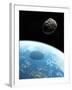 Asteroid Approaching Earth, Artwork-null-Framed Photographic Print