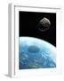 Asteroid Approaching Earth, Artwork-null-Framed Photographic Print