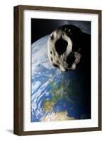 Asteroid Approaching Earth-null-Framed Photographic Print