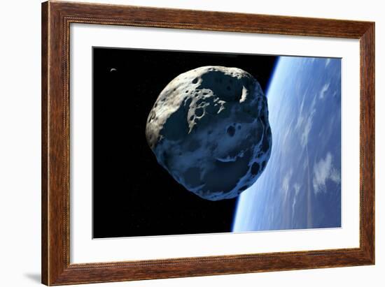 Asteroid Approaching Earth-null-Framed Photographic Print