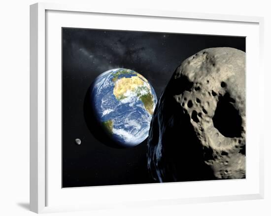 Asteroid Approaching Earth-null-Framed Photographic Print