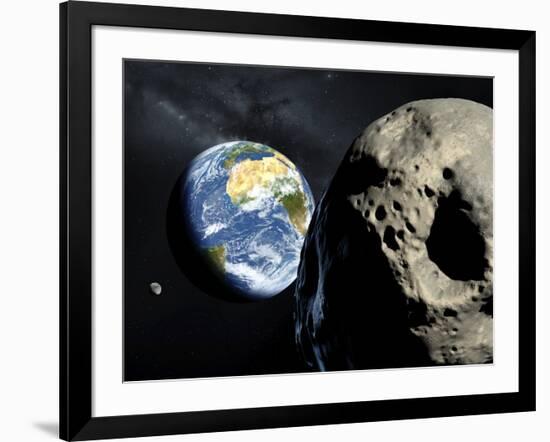 Asteroid Approaching Earth-null-Framed Photographic Print