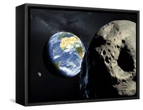 Asteroid Approaching Earth-null-Framed Stretched Canvas