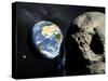 Asteroid Approaching Earth-null-Stretched Canvas