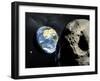 Asteroid Approaching Earth-null-Framed Photographic Print