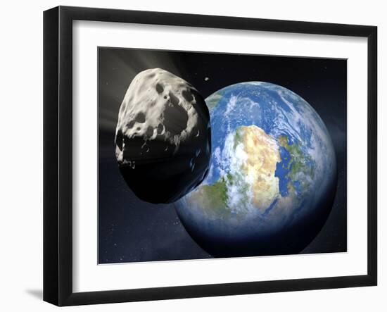 Asteroid Approaching Earth-null-Framed Photographic Print