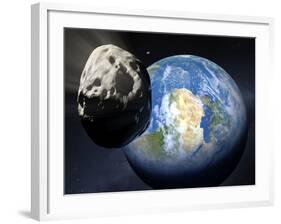 Asteroid Approaching Earth-null-Framed Photographic Print