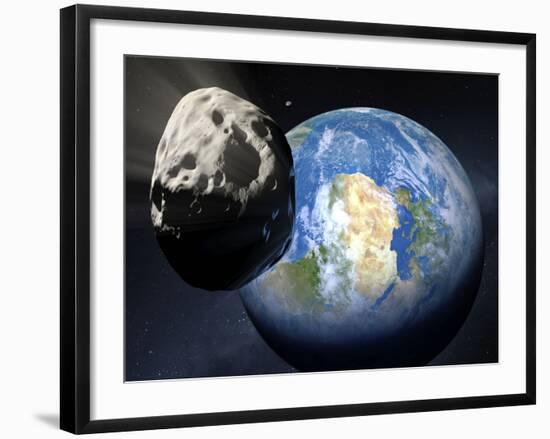 Asteroid Approaching Earth-null-Framed Photographic Print