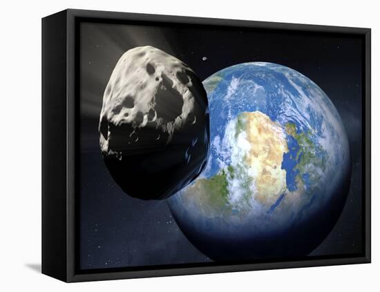 Asteroid Approaching Earth-null-Framed Stretched Canvas