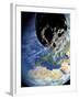 Asteroid Approaching Earth-null-Framed Photographic Print