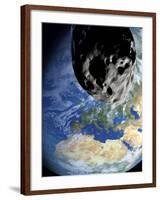 Asteroid Approaching Earth-null-Framed Photographic Print