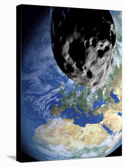 Asteroid Approaching Earth-null-Stretched Canvas