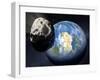 Asteroid Approaching Earth-null-Framed Premium Photographic Print