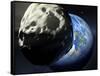 Asteroid Approaching Earth-null-Framed Stretched Canvas