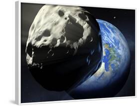 Asteroid Approaching Earth-null-Framed Photographic Print